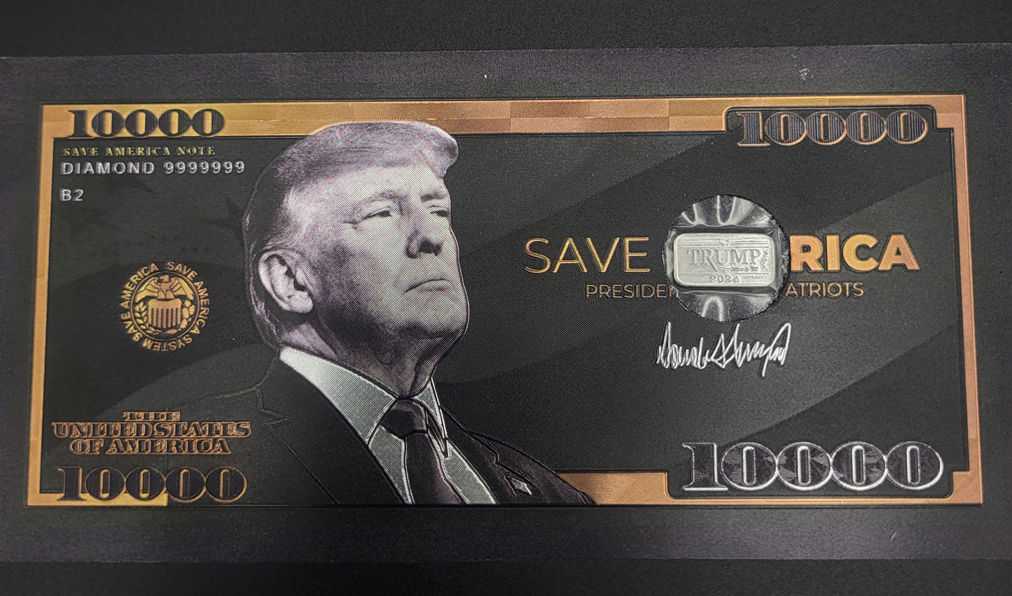 1g silver Trump Note (Black & Gold Edition)