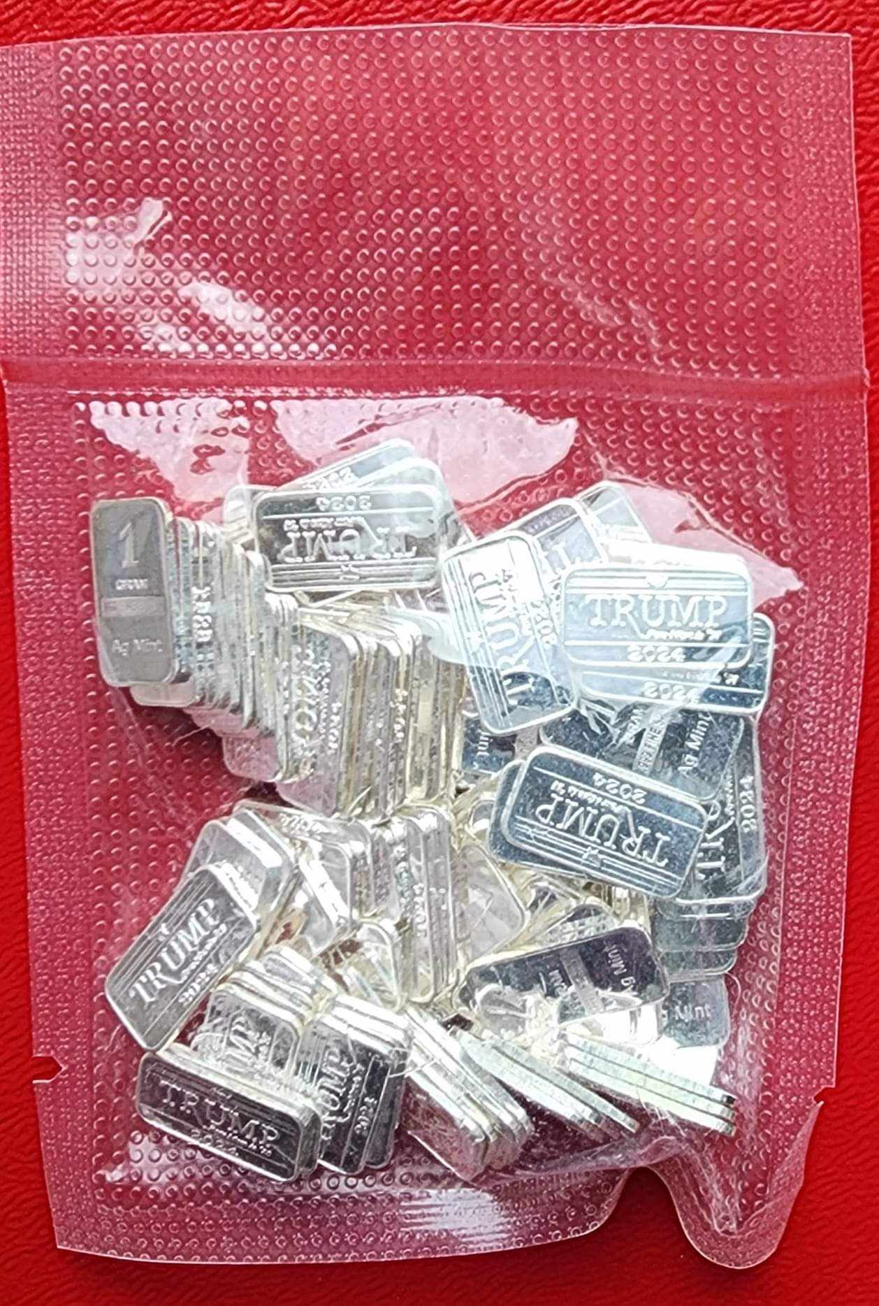 X100 Mint Sealed 1gram Trump 2024 Silver bars