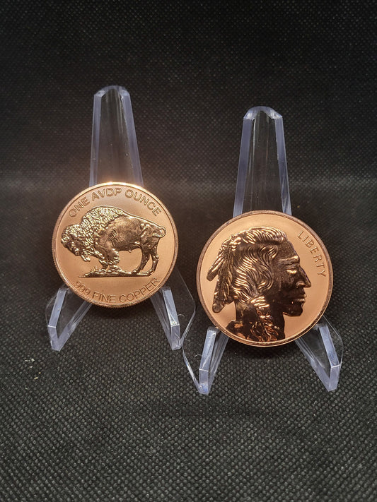 1oz Reverse Proof Copper Buffalo