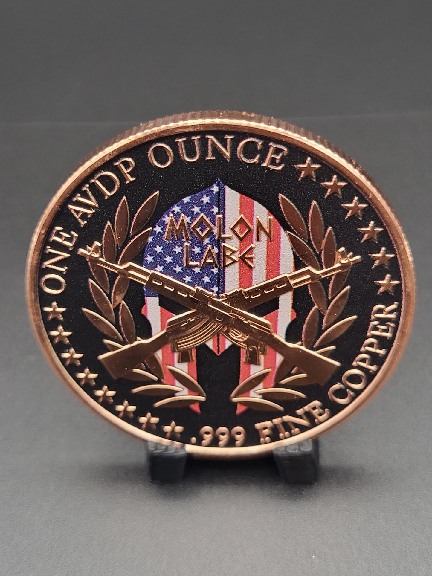 1oz Copper Spartan Round