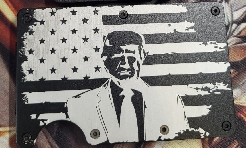 Minimalist Wallet Trump/Flag Design