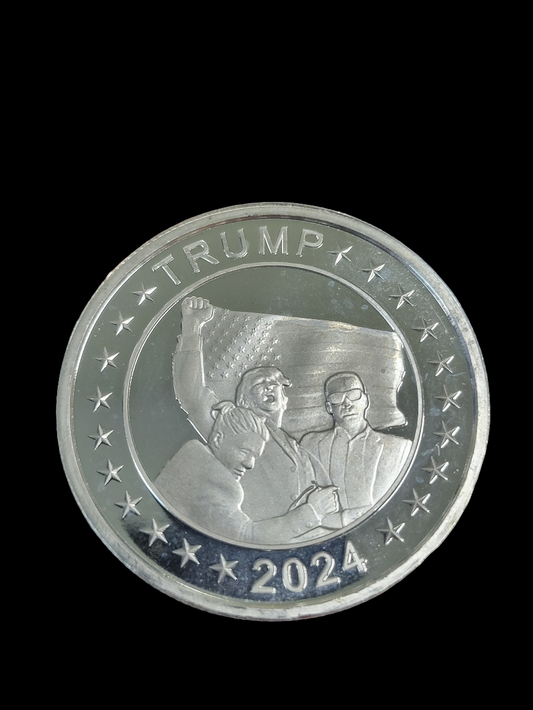 Trump 2024 Iconic Assassination Attempt Image 1oz Silver