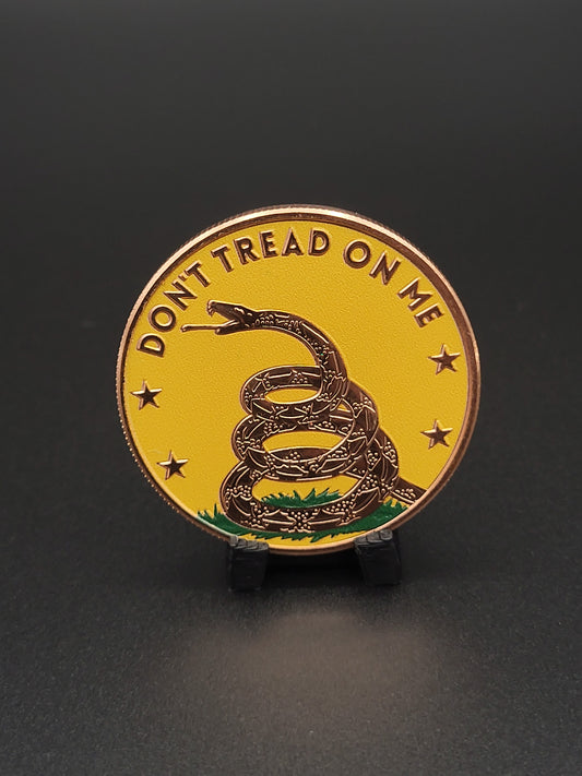 1oz Copper Don't Tread on Me Colorized round