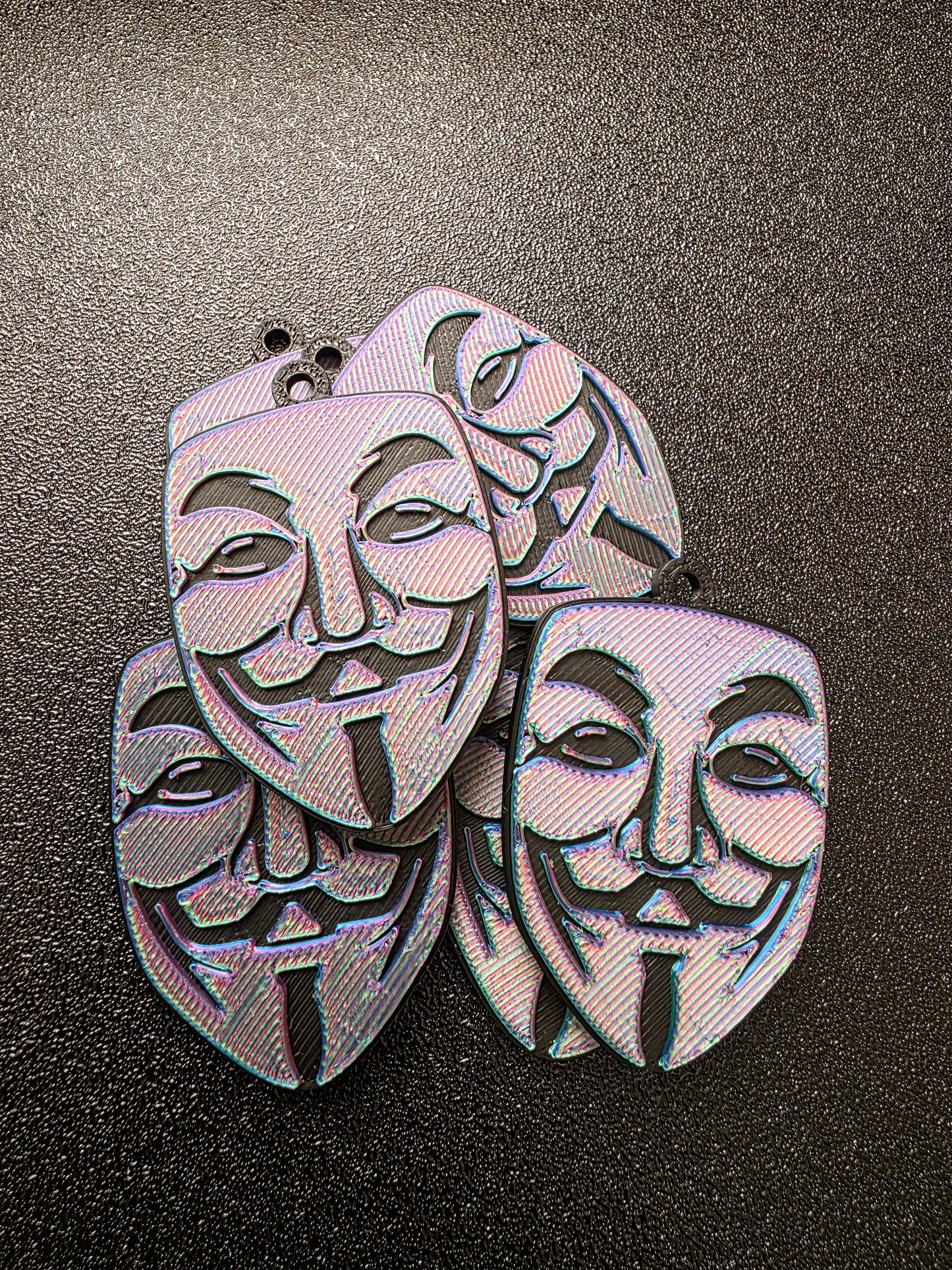 Holographic Anon Mask Keychain