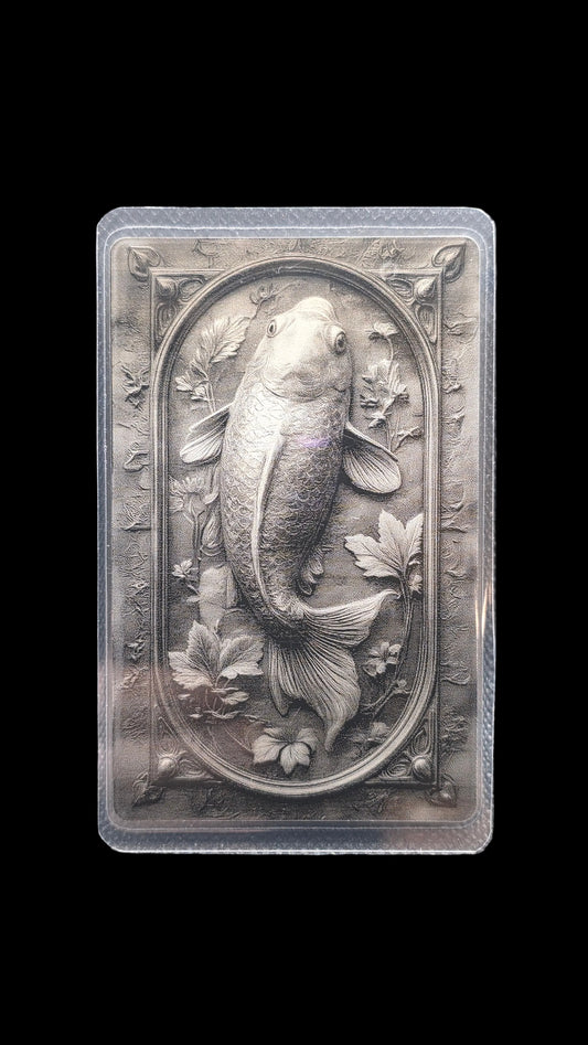 Coy Fish Grain Silver Card
