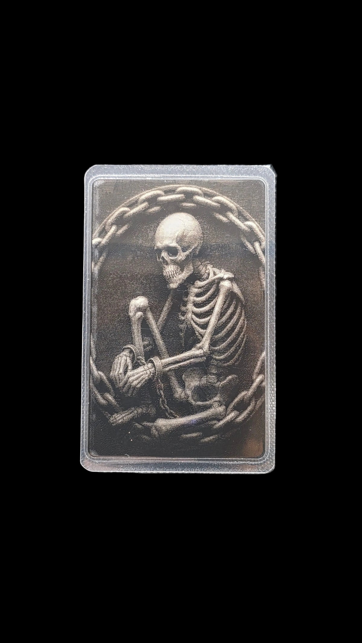 Lonely Skeleton Grain Silver Card