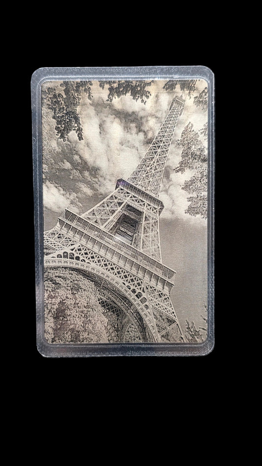 Eiffel Tower Silver Grain Card