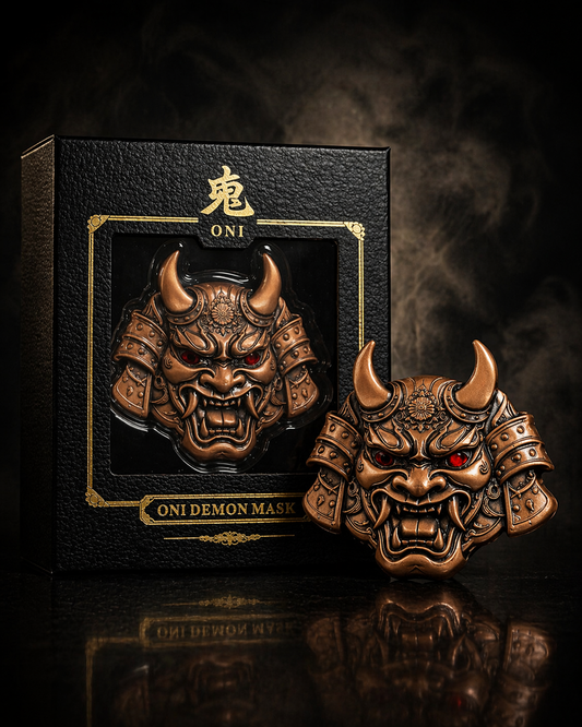 5oz CU Oni Mask with Ruby eyes