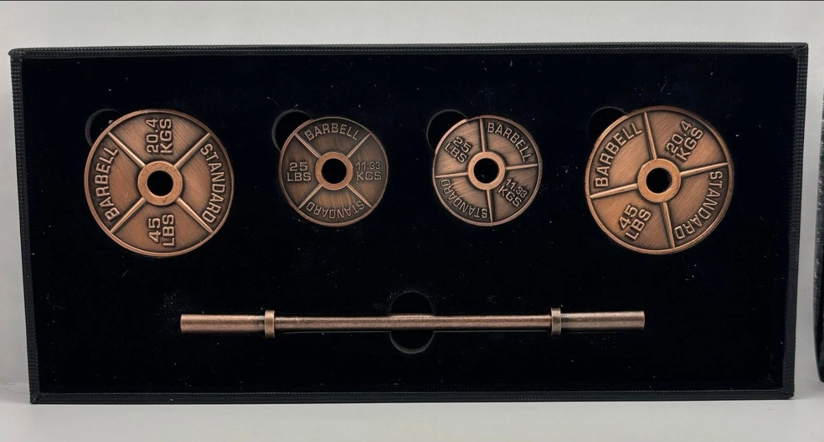 4oz Miniature Copper Barbell Set