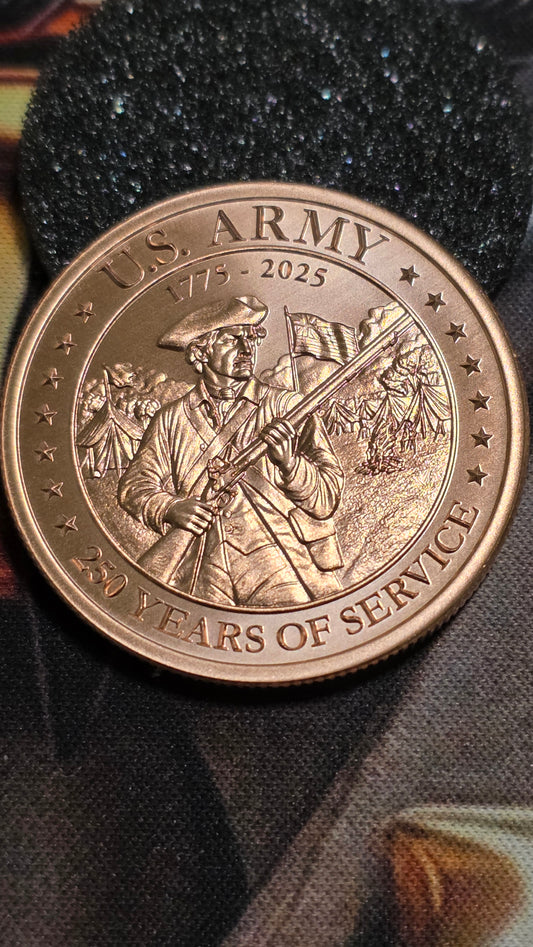 1oz CU US Army 250 years of service