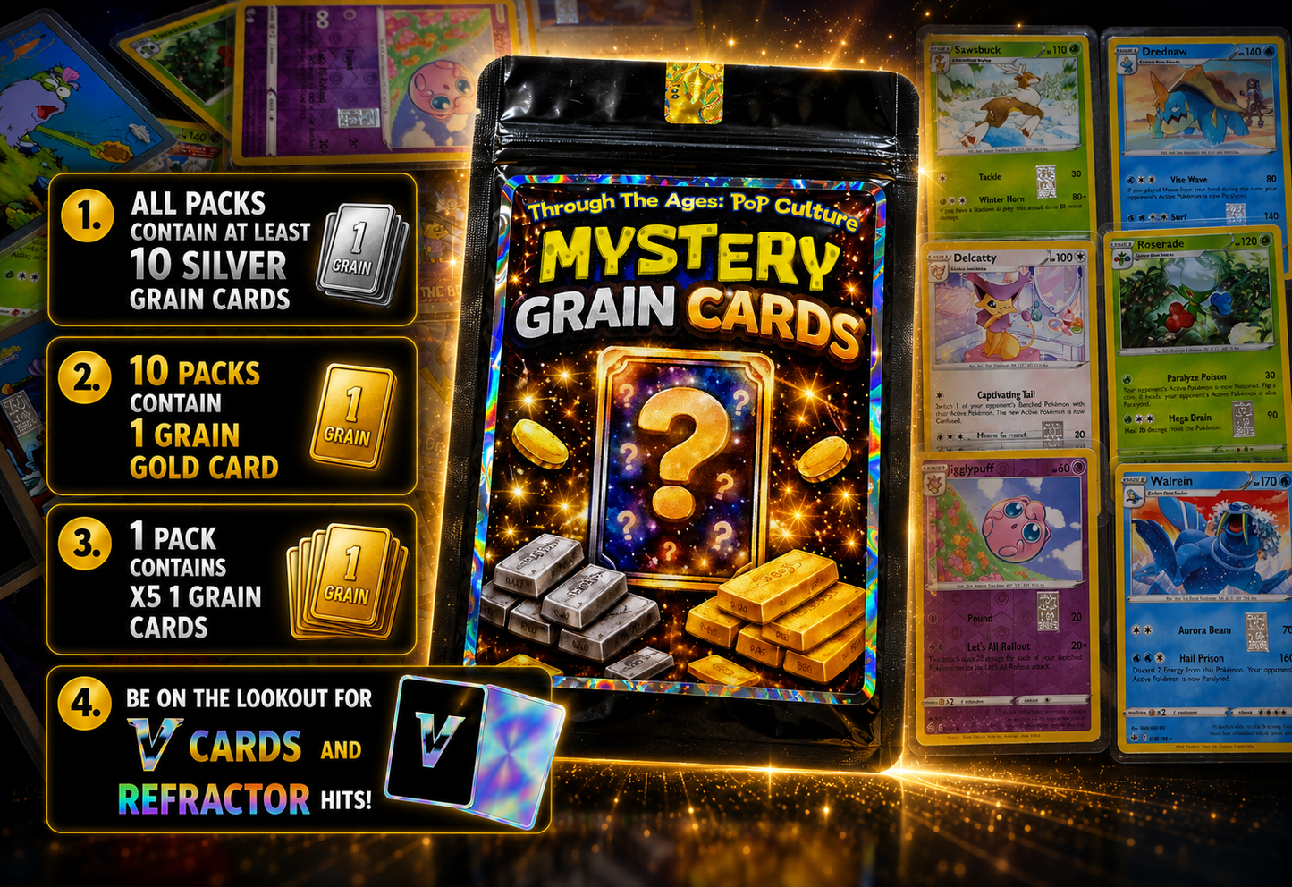Through The Ages: Mystery Grain Card Packs (Real Precious Metals!)