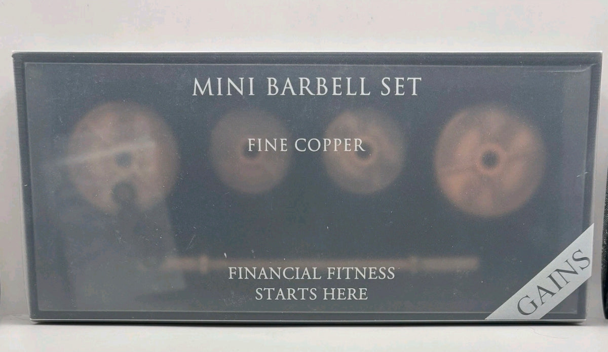 4oz Miniature Copper Barbell Set