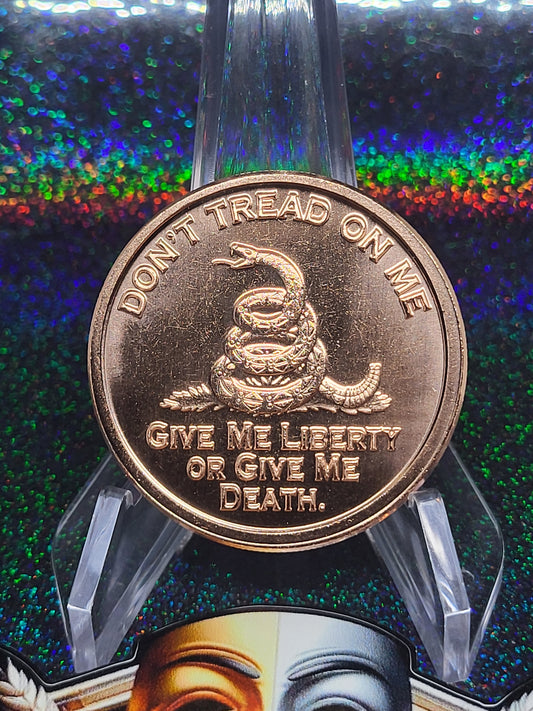 1oz Don't Tread On Me copper round