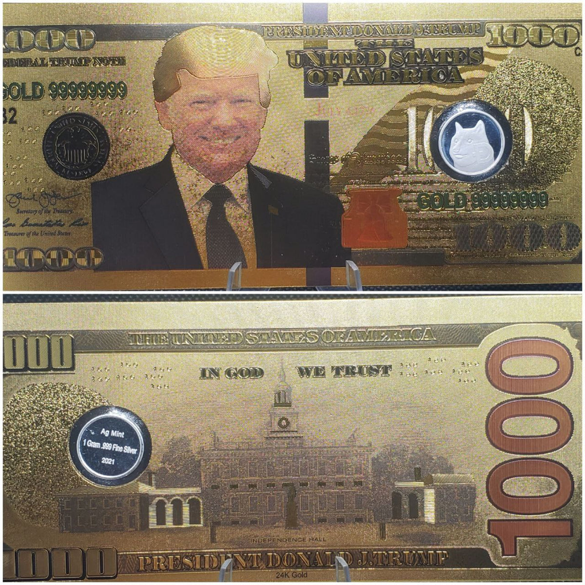 Doge Notes $1000 Trump Note (DOGE EDITION) – Precious Metal Keepsakes